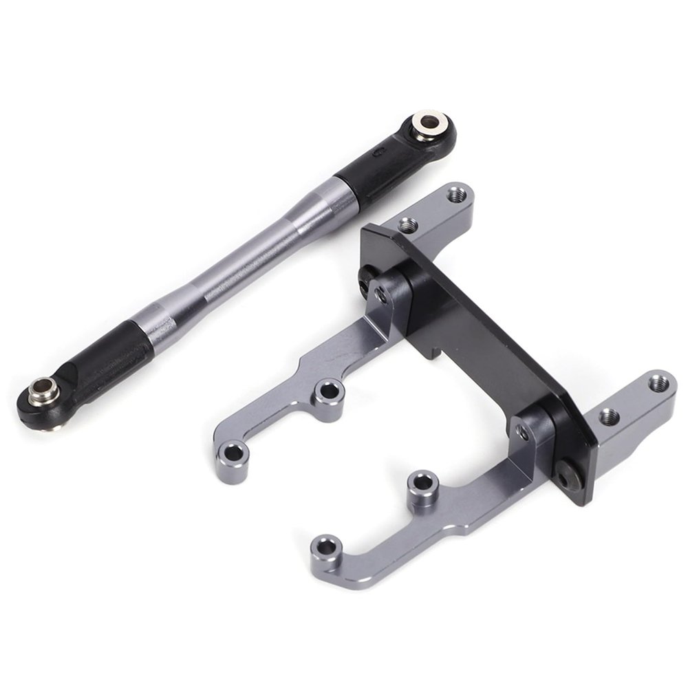 Alomejor RC Servo Stand Mount with Steering Link Rod for Axial SCX10 II 90046 1/10 RC Car Replacement