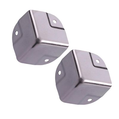 DIYEAH 4 Pcs Stainless Steel Aluminum Box Corner Protectors, Table Desk Edge Guards for Furniture Hardware, Sturdy Wrap Corner Guards for Aluminum Cases and Desks