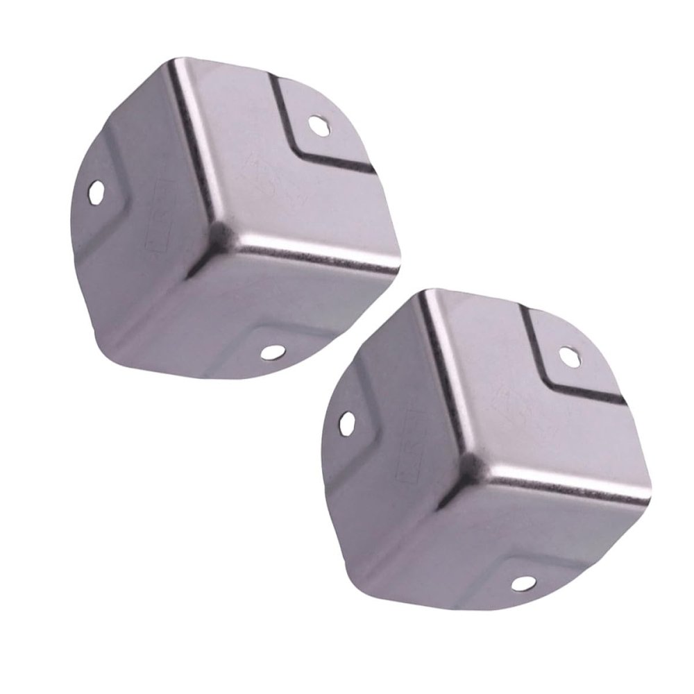 DIYEAH 4 Pcs Stainless Steel Aluminum Box Corner Protectors, Table Desk Edge Guards for Furniture Hardware, Sturdy Wrap Corner Guards for Aluminum Cases and Desks