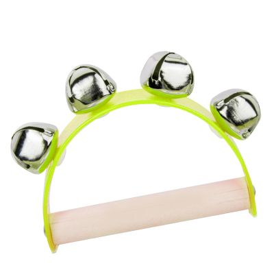 Alomejor Handle Bells Toy Jingle Bell Toy Handle Bells, Bright Color Children Jingle Hand Early Education Musical with Ergonomic Bass Drum Bags, Cases & (Green)