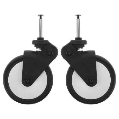 TOBBOMEY 1 Pair Baby Stroller Front Wheel Replacement Caster with Shank Rod Rubber Roller Tires 13cm for Toddler Pushchair Pram Trolley Dolley Cart Upgraded Accessories