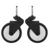 TOBBOMEY 1 Pair Baby Stroller Front Wheel Replacement Caster with Shank Rod Rubber Roller Tires 13cm for Toddler Pushchair Pram Trolley Dolley Cart Upgraded Accessories view 1