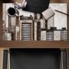 Begin Home Decor C1DM1424LS8364 14 x 24 in. Striped Skyscrapers - Office Building Gaming Desk Mat view 1