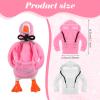 Gemoioio 2Pcs Desk Goose Outfits 7 Inches, Porch Goose Hoodie, Mini Desk Gooses Clothes Hoodies, Funny Fleece Porch Gooses Costumes for Desktop Geese Statue Table Decor(White, Pink) view 2
