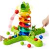 Frog Ball Drop Toy for Kids, 5 Layer Roll Swirling Ball Tower with 12 Balls, Spin and Learn Shoot Balls Drop Montessori Toy, Gifts for Toddler Boys Girls 3 4 5 6 7 8+ Years Old (4 Player) view 1