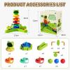 Frog Ball Drop Toy for Kids, 5 Layer Roll Swirling Ball Tower with 12 Balls, Spin and Learn Shoot Balls Drop Montessori Toy, Gifts for Toddler Boys Girls 3 4 5 6 7 8+ Years Old (4 Player) view 2