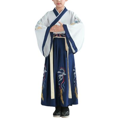 Chinese Traditional Hanfu Dress Suit for Boys and Girls Han Dynasty Ancient Party Dress Culture Clothing