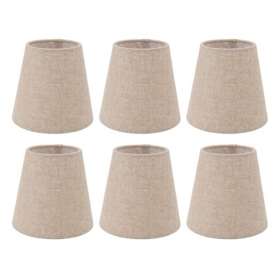 RUEHALF 6PCS Small Lamp Shade Clip On Linen Fabric Lampshade for Candle Bulbs Lighting Accessories Lighting Accessories Lamp Shade