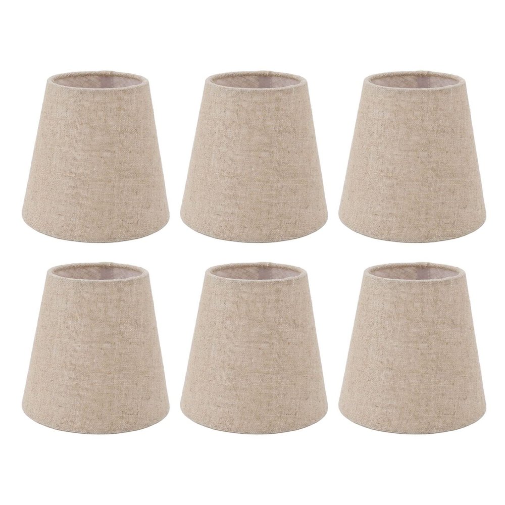 RUEHALF 6PCS Small Lamp Shade Clip On Linen Fabric Lampshade for Candle Bulbs Lighting Accessories Lighting Accessories Lamp Shade