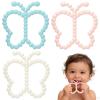 3 Pcs Baby Teething Toys 3-6 Months,Butterfly Baby Teether Toys, for Babies 0-24months Silicone Teething Relief Chew Soothing Sore Gums for Newborn Infant Essentials BPA Free view 1