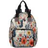 Adornori Flower Diaper Bag Backpack for Women Waterproof Multi Function Travel Diaper Backpacks with USB Charging Port Anti Theft Bag, Unicorn view 1