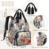 Adornori Flower Diaper Bag Backpack for Women Waterproof Multi Function Travel Diaper Backpacks with USB Charging Port Anti Theft Bag, Unicorn view 3