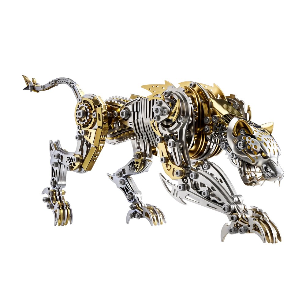 Leopard 3D Metal Puzzle for Adults and Teens, 3D Metal Model Kits, Mechanical Assembly Models, Suitable for Home Office Decor & Gift for Men