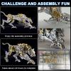 Leopard 3D Metal Puzzle for Adults and Teens, 3D Metal Model Kits, Mechanical Assembly Models, Suitable for Home Office Decor & Gift for Men view 4