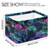 tplaotee Jungle Animal Addax Bright Neon Green Mint Green storage baskets,folding and waterproof storage containers baskets with sturdy handle Hamper crate crate 2 Piecing for cubby baby view 4