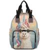 Adornori Llama Unicorn Diaper Bag Backpack for Women Waterproof Multi Function Travel Diaper Backpacks with USB Charging Port Anti Theft Bag, Alpaca Llama view 1