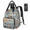 Adornori Cute Animal Dogs Puppy Diaper Bag Backpack Travel Backpack for Women Insulated Pockets Portable bags with USB Charging Port Anti Theft Bag view 2