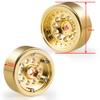 4PCS/1set Brass 1.3" RC beadlock Wheels Rims 228g for 1/18th TRX4M 1/24th AXIAL SCX24 RC Crawler Car Upgrade Parts (Gold) view 3