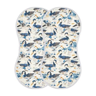 aidingzhi Watercolor Wild Duck Denim Cream White Cotton Soft Burp Cloths Soft and Absorbent? washcloths for Unisex Newborns Set of 2, 22x11in