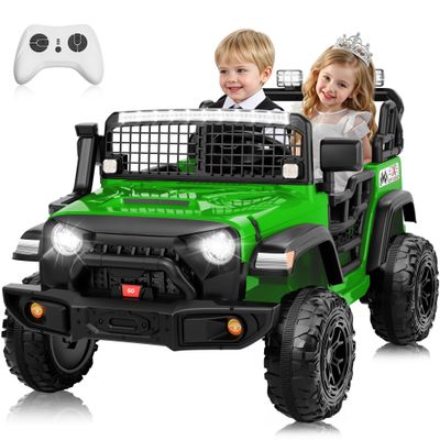 24V Ride on Toys for Big Kids, Anrli 2 Seater Ride on Car with 800W Motors, Remote Control, 20'' Seat, Mult-Led Lights, 3 Speed, Bluetooth, Shock Absorption, 4x4 Electric Ride on Truck for Kids, Green