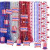 Aurelema 100 Pcs 250th Anniversary 4th of July Beads Necklaces Bulk - Patriotic Red White Blue Metallic Beads with 250 Design for Independence Day Parade Party Favors Decorations Accessories 2026 view 1