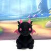 3D Printed Knitted Dragon Figurine, 2 Inches Teal Knitted Style Fantasy Creature, Desk Buddy, Cute Gamer Shelf Decor BKD001-BLK-MAG view 1