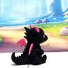 3D Printed Knitted Dragon Figurine, 2 Inches Teal Knitted Style Fantasy Creature, Desk Buddy, Cute Gamer Shelf Decor BKD001-BLK-MAG view 2