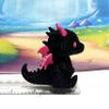 3D Printed Knitted Dragon Figurine, 2 Inches Teal Knitted Style Fantasy Creature, Desk Buddy, Cute Gamer Shelf Decor BKD001-BLK-MAG view 4