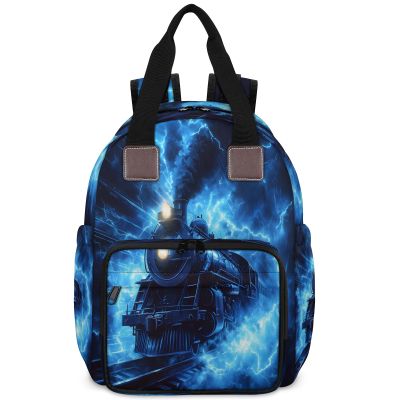 Adornori Train Diaper Bag Backpack for Women Large Capacity Waterproof with Insulated Pockets Diaper Bags Travel Bag, Lightning Thunder
