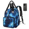 Adornori Train Diaper Bag Backpack for Women Large Capacity Waterproof with Insulated Pockets Diaper Bags Travel Bag, Lightning Thunder view 2