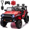 JORFLY 24V Ride on Toys for Big Kids, 20'' 2-Seater Electric Ride On Car Truck w/800W Motors, Remote Control, Mult-Led Lights, 3 Speeds, Bluetooth, Shock Absorption, Power Car Wheels for Kids, Red view 1