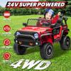 JORFLY 24V Ride on Toys for Big Kids, 20'' 2-Seater Electric Ride On Car Truck w/800W Motors, Remote Control, Mult-Led Lights, 3 Speeds, Bluetooth, Shock Absorption, Power Car Wheels for Kids, Red view 2