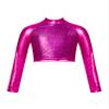 YiZYiF Girls' Sequin Dance Clothes Hip Hop Jazz Modern Dancing Outfits Set Theme Party Dancewear Recital Costumes Hot Pink 14 Years view 4