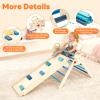 DUMOS Pikler Triangle Set, Toddler Climbing Toys and Play Structure Indoor, 9-in-1 Wooden Montessori Climbing Set with Arch, Ramp and Ladder, Foldable Baby Jungle Gym, Blue view 4