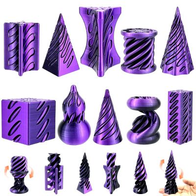 10 Pack 3D Printed Spiral Fidget Toys Set Impossible Magic Passthrough Stress Relief Toy for Anxiety Relaxing,Cuboid,Cylinder,Cone,Cube,Wave,Whirlwind,Pyramid,Gourd,Triangle,Quadrilateral(DP)