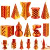 10 Pack 3D Printed Spiral Fidget Toys Set Impossible Magic Passthrough Stress Relief Toy for Anxiety Relaxing,Cuboid,Cylinder,Cone,Cube,Wave,Whirlwind,Pyramid,Gourd,Triangle,Quadrilateral(LR) view 1