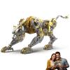 Leopard 3D Metal Puzzles for Adults, 506PCS Stainless Steel DIY Mechanical Metal Model Kits, No Glue Assembly with Movable Joints, Challenging Metal Building Kit Desk Decor Gift(Gold-Leopard) view 1