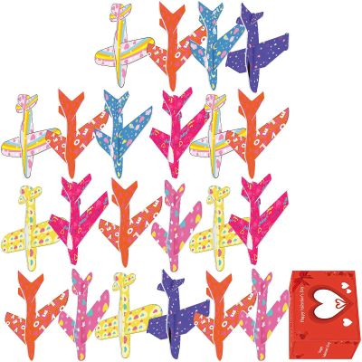 Xanorrg Childrens Valentine Exchange Layouts Pack of 28 Highlighting Aircraft Dolls for Classroom Valentine Fun Artifact