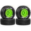 STMU 1/16 1/14 RC Short Course Truck Tires and Wheels 12mm Hex RC Truck Tires For 1/14 1/16 ARRMA Mojave GROM 223S 4x4 RTR MJX 14211 JJRC Q130c HBX 3100 (Green) view 1