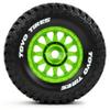 STMU 1/16 1/14 RC Short Course Truck Tires and Wheels 12mm Hex RC Truck Tires For 1/14 1/16 ARRMA Mojave GROM 223S 4x4 RTR MJX 14211 JJRC Q130c HBX 3100 (Green) view 3