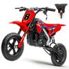 24V Kids Electric Dirt Bike - 250W Electric Motorcycle, 11 Mph Max Speed Electric Motorcycle Mini Bike with Music, 10 Miles Range, Twist Grip Throttle, Metal Suspension, Rubber Tires (Red, with Cover) view 1