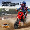 24V Kids Electric Dirt Bike - 250W Electric Motorcycle, 11 Mph Max Speed Electric Motorcycle Mini Bike with Music, 10 Miles Range, Twist Grip Throttle, Metal Suspension, Rubber Tires (Red, with Cover) view 2