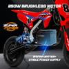 24V Kids Electric Dirt Bike - 250W Electric Motorcycle, 11 Mph Max Speed Electric Motorcycle Mini Bike with Music, 10 Miles Range, Twist Grip Throttle, Metal Suspension, Rubber Tires (Red, with Cover) view 3