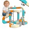 3D Electric Train Set for Kids Magic Gravity Race Track with STEM Learning, Flexible Cubes & Blocks, Toddler Toy with Car, Ideal for Boys & Girls Aged 3-8 (Professional (124pcs)) view 1
