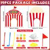 19 PCS Carnival Party Mini Golf Game Set Circus Tent Popcorn Game Set Include Clubs Balls Carnival Themed Obstacles for Groups Circus Birthday Golf Gaming Indoor Family Party Decoration view 2