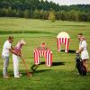 19 PCS Carnival Party Mini Golf Game Set Circus Tent Popcorn Game Set Include Clubs Balls Carnival Themed Obstacles for Groups Circus Birthday Golf Gaming Indoor Family Party Decoration view 4