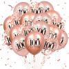 100th Birthday Balloons 18 Pcs Rose Gold Happy 100th Birthday Latex Balloons Confetti Balloons Rose Gold 100th Birthday Party Decorations for Women Men 100th Birthday Anniversary Decor Supplies12 inch view 1