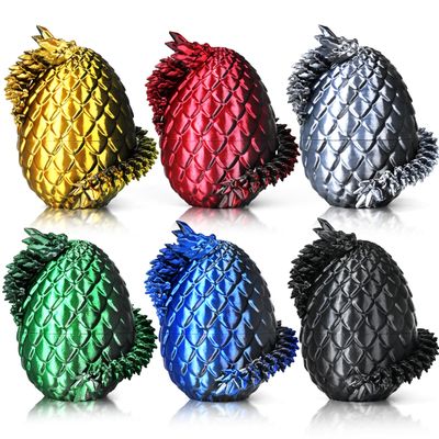 Impossmaker 8" 3D Printed Dragon Eggs, Mystery Crystal Dragon Egg for Easter Basket Stuffers, Unique Easter Toys & Decor, Fantasy Tabletop Decor Gifts for Kids & Collectors (6 Pack)