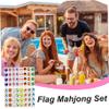 Aetherize Mini Mahjong Set 64Pcs Flag Ball Pattern Mahjong Tiles Escape Game 24mm Travel Set Reusable Block Game for Spring Picnic Party view 2