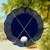 Wind Spinners for Yard Garden, Golf Ball on Dark Blue Background 3D Stainless Steel Round Hanging Spinners Indoor Outdoor Kinetic Yard Art,10 Inch, Sports Players view 1